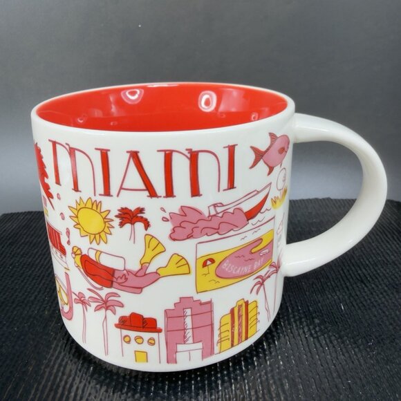 Starbucks Miami 14oz Been There Collection Mug Series Collection New‎ W Sticker - Picture 9 of 13